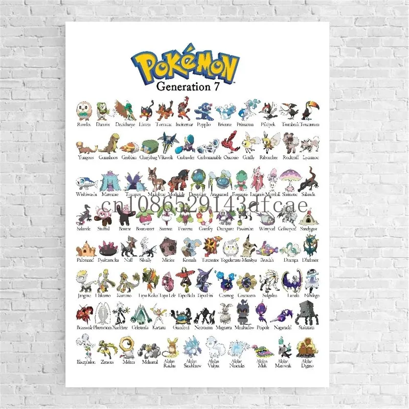 ญี่ปุ่นอะนิเมะ Pokemon โปสเตอร์ตกแต่ง Pikachu Charizard Wall Art สีน้ำภาพวาดผ้าใบ Modern Room Decor
