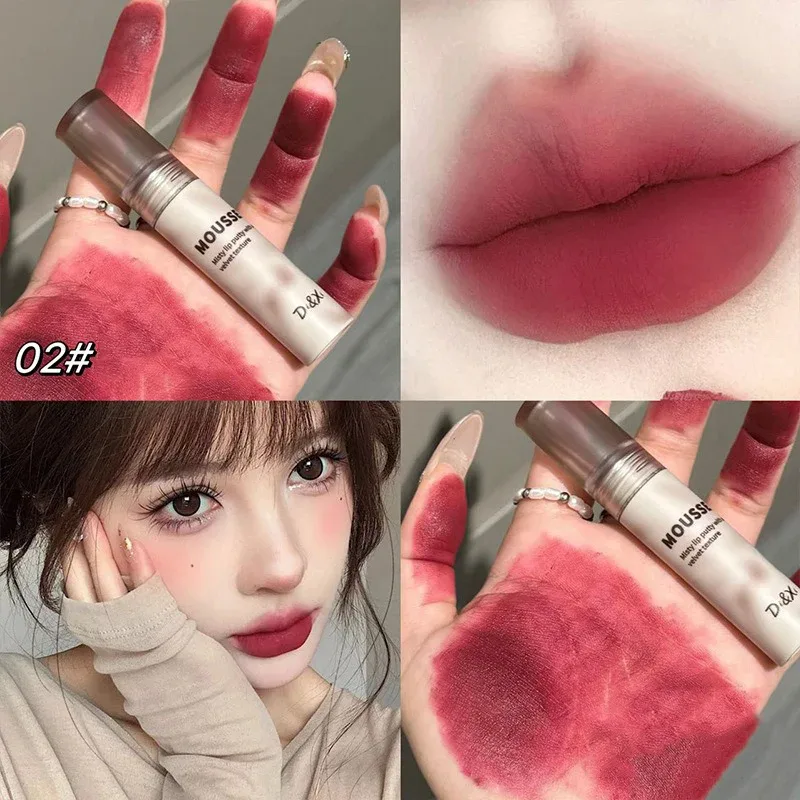 Gothic Matte ลิปสติกสีดำกันน้ำ Mousse Mud Nude สีน้ำตาลลิปสติก Dark สีม่วง Punk Lip GLOSS แต่งหน้า Non-Stick Tint — image 10