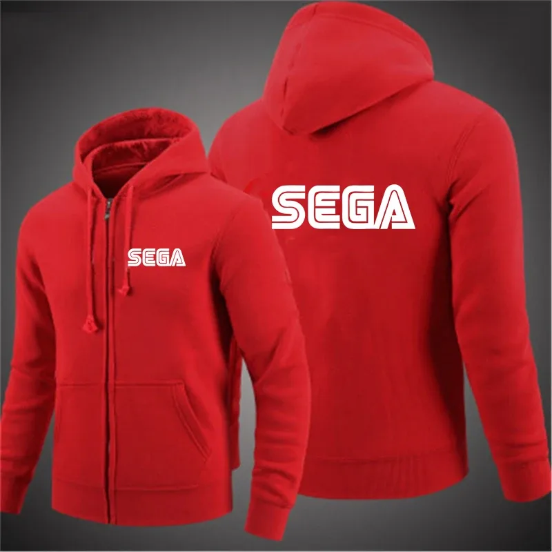 Men Sweatshirts Autumn Sega Pullover Casual Zipper Jacket for Male Hoody Outdoor Sweatshir Autumn Solid Color Turtleneck Swea — image 4