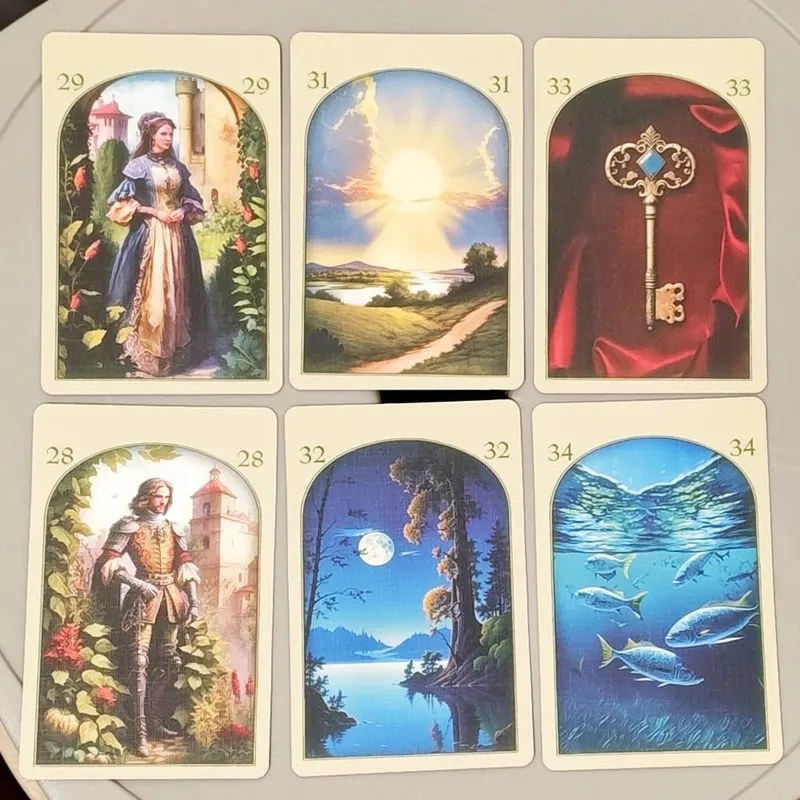 Dicetak pada Kad Stok Timbul Dua Timbul 350GSM Zaman Pertengahan Lenormand Oracle Deck 9*6sm Kad 36 Keping — image 5