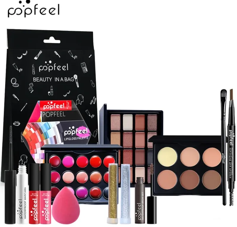 Long-Lasting Makeup Essentials Versatile Paste Complete Face Makeup Gift Bag Glamorous Makeup Collection Para sa Mga Nagsisimula sa Makeup