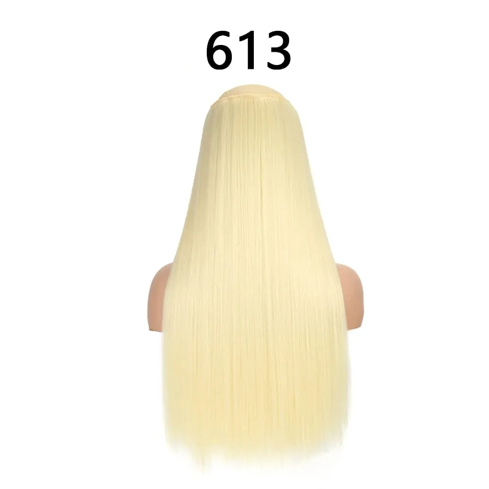 สังเคราะห์ 24 นิ้ว One Piece 5 คลิปยาวตรงทรงผมทนความร้อนปลอม Hairpiece สำหรับผู้หญิง NATURAL Brow — image 20