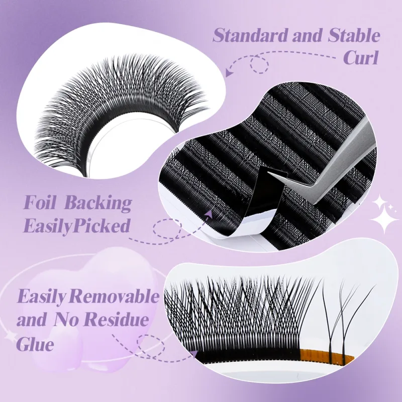 Wendy Lashes YY รูปร่างขนตาอัตโนมัติดอก W รูปร่าง Bloom 3D 4D 5D 6D 8DPremade อุปกรณ์ขนตาสีดำ Cilios 5D — image 6