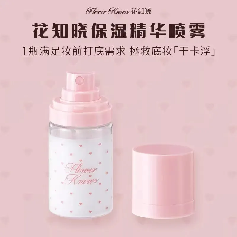 Flower Knows Makeup Hydratační esence Fixační sprej Produkty pro péči o pleť Primer Hydratační mlha na obličej Celodenní hydratační sprej