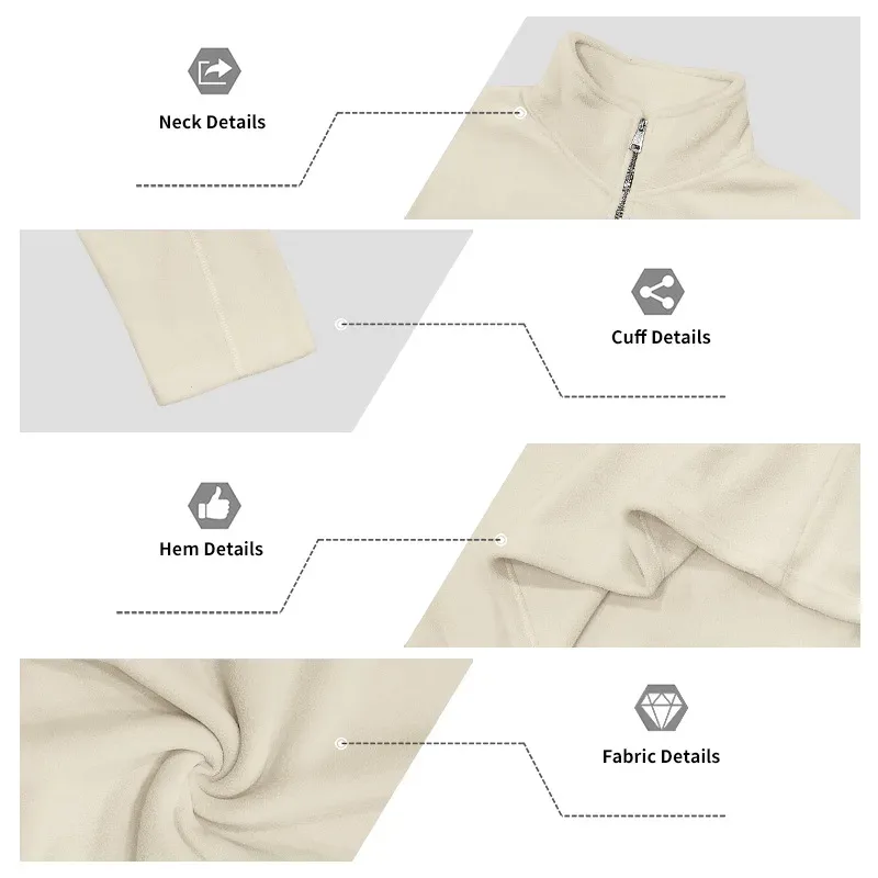 Men's Quarter Zip Polar Fleece Pullover Stand Collar Long Sleeve Casual Warm Sweatshirt For Autumn Winter Daily Commute Wear — image 3