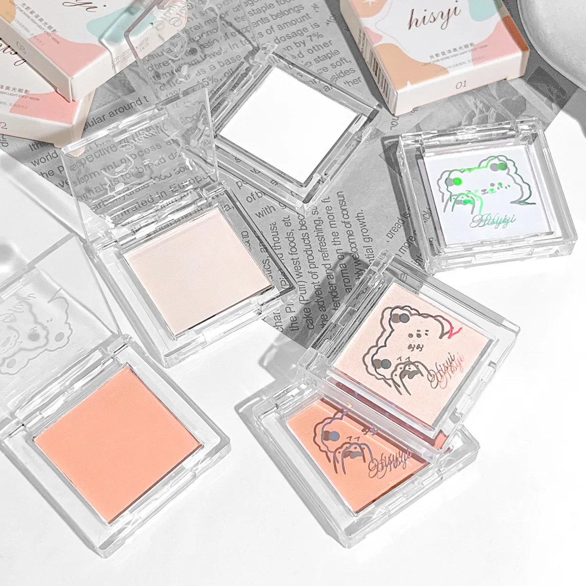 Hisyi Matte Monochrome Lidschatten-Palette, natürliches Licht, Highlighter-Puder für zarte Augenkonturen, hellt auf — image 5