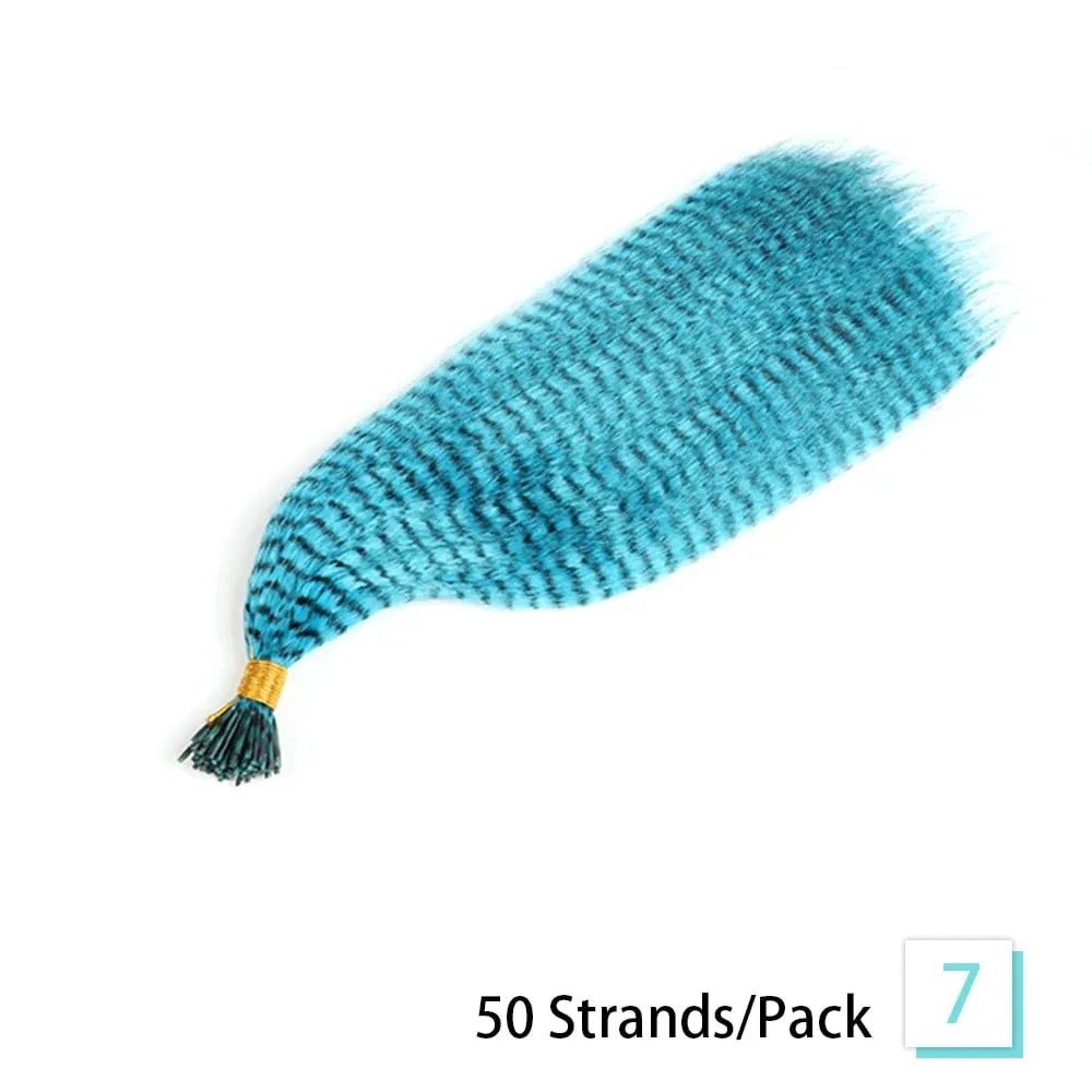 Estensioni dei capelli con piume sintetiche 16 pollici 50 fili/pacco Estensioni dei capelli colorati Estensioni delle piume dei capelli colorati per le donne — image 13