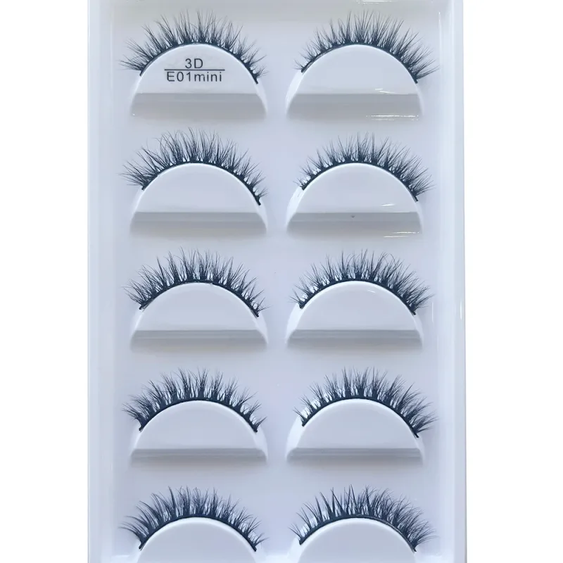 5 คู่ 3D ขนตาปลอมธรรมชาติแต่งหน้า Mink Eyelash Fake Eye Lashes Faux Cils Make Up Beauty Maquillaje เครื่องมือ h13 Mini Cat — image 9