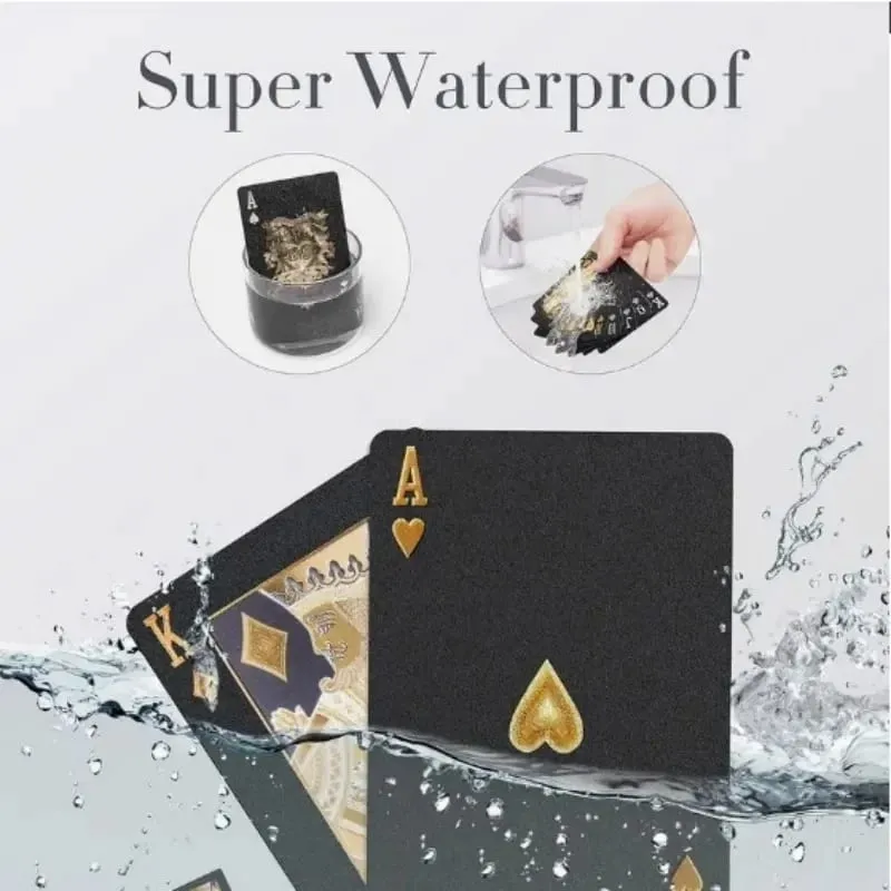Black Rose Deck Poker Frosted Kad Bermain Plastik Kalis Air Koleksi Poker Texas Hadiah Praktikal Catur Peringatan Hadiah Parti — image 4