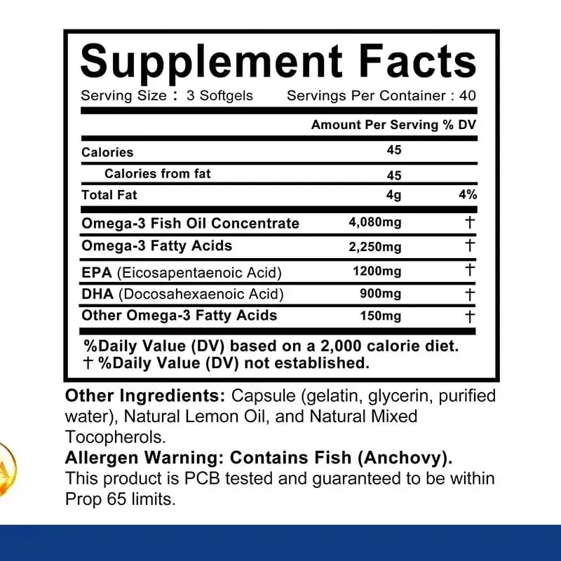 Minyak Ikan Omega-3 - Meningkatkan Kepekatan Memori dan Kognisi Menggalakkan Kesihatan Otak dan Mata Meningkatkan Fungsi Imun — image 2