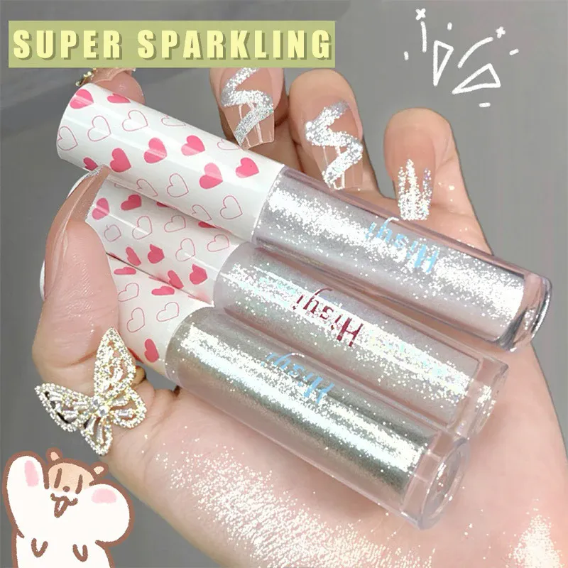 Liquid Eye Shadow Highlighter กันน้ำ Super Shiny Lasting Flakes Monochromatic Glitter Brighten Silkworm แต่งหน้า Maquillaje — image 3