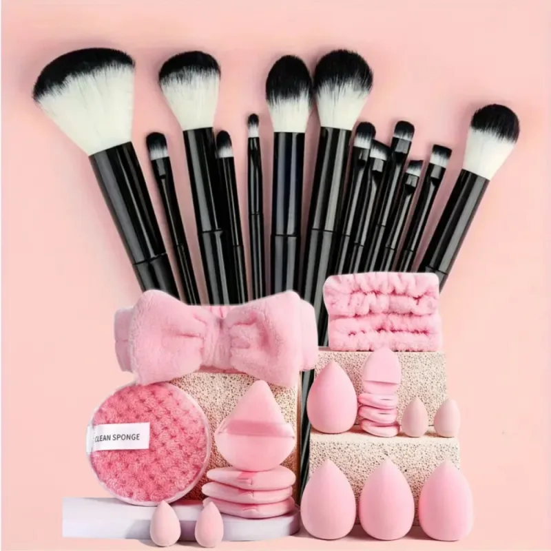 Conjunto de pincéis de maquiagem, 13 peças, sombra, base, iluminador, blush, corretivo, feminino, ferramenta de beleza macia, esponjas de beleza, polegar — image 14