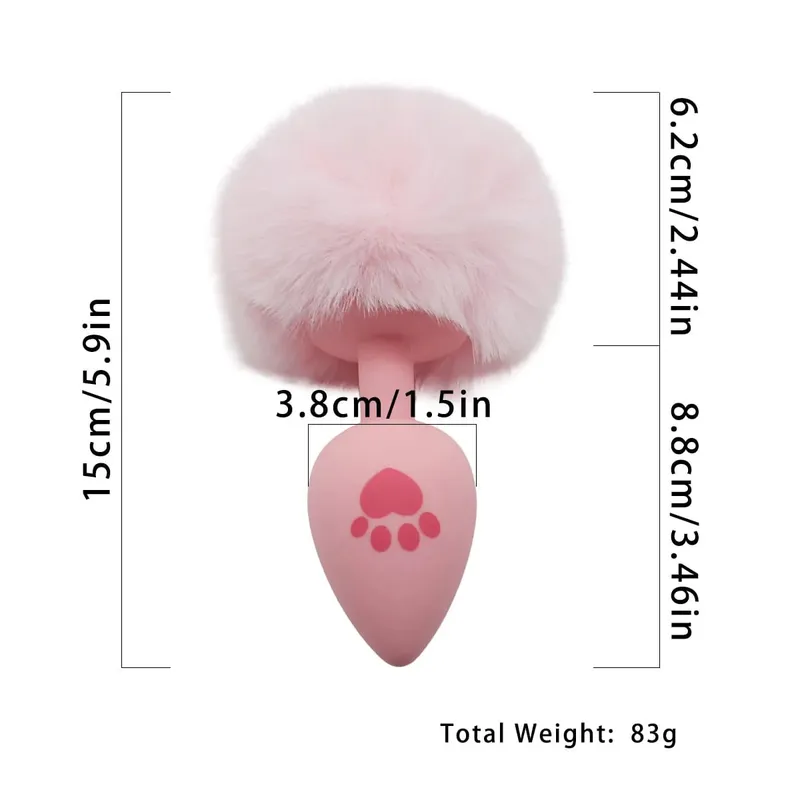 4 ขนาดสีชมพูน่ารัก Cat's PAW พิมพ์ซิลิโคน Anal Plug Soft TAIL BUTT Plug ผู้ใหญ่เกม Anal ลูกปัดเร้าอารมณ์ COSPLAY เพศของเล่นสำหรับผู้หญิง — image 6