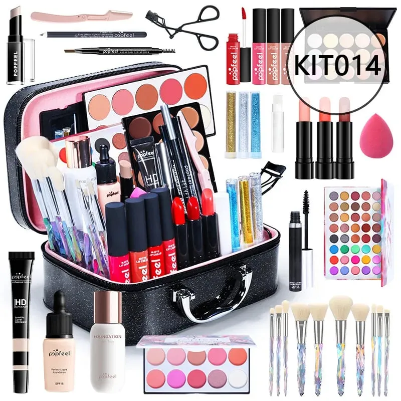 Makeup Full Kit Female Make Up Set Eye Shadow Eyeshadow Palette Lip Gloss Mascara Eyeliner Brushes Bag Make-up for Women