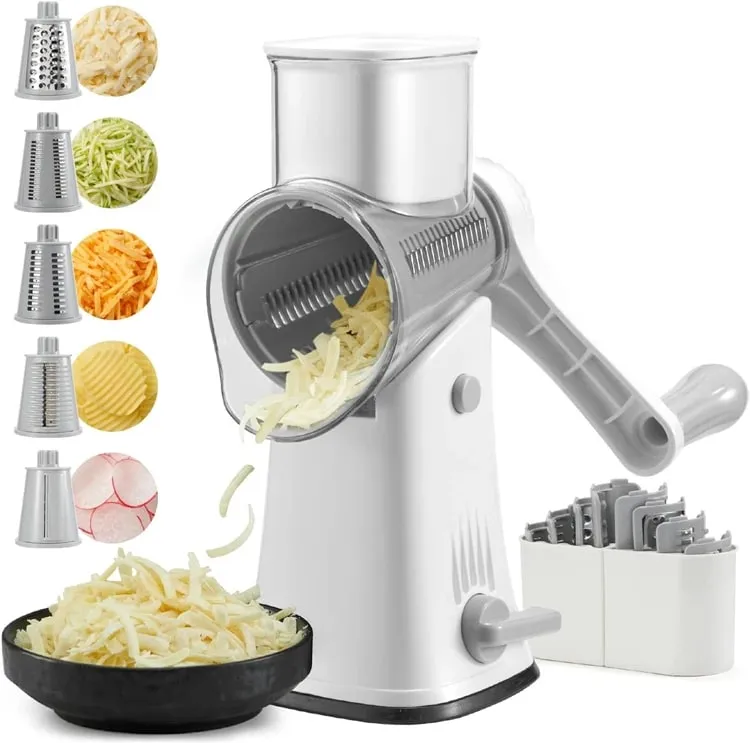 5-in-1-Rotationskäsereibe, Schredder, Küche, Mandoline, Gemüse, Julienne-Schneider, Waffelschneider, Nusshacker, JT247 — image 7