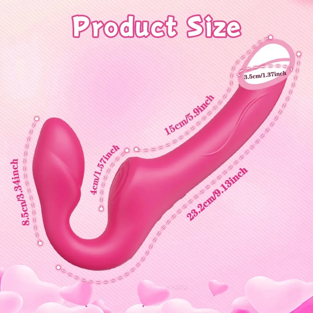 Penggetar Dua Hujung untuk Wanita Apl Wayarles 3 dalam 1 Dildo Vibrator Lesbian G-Spot Dildo Pasangan Dewasa Mainan Melancap Wanita — image 5