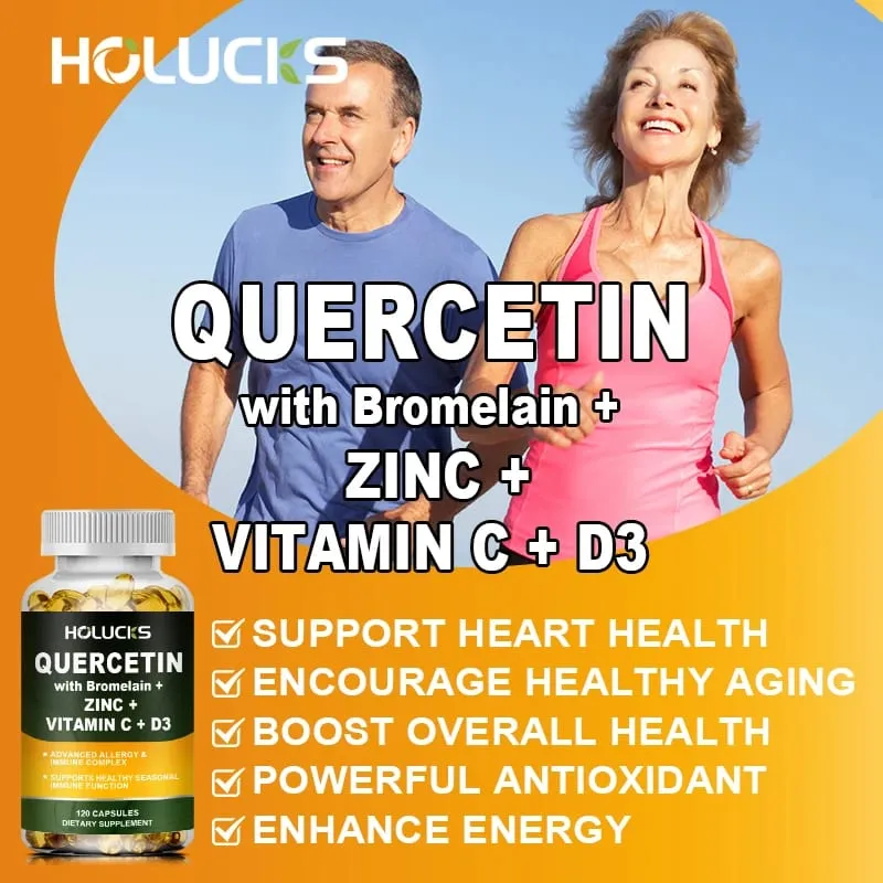 Supplément avancé de quercétine vitamine C + D3 avec bromélaïne pour l'immunité, la santé de la peau et des os solides, vitalité globale végétalienne — image 6
