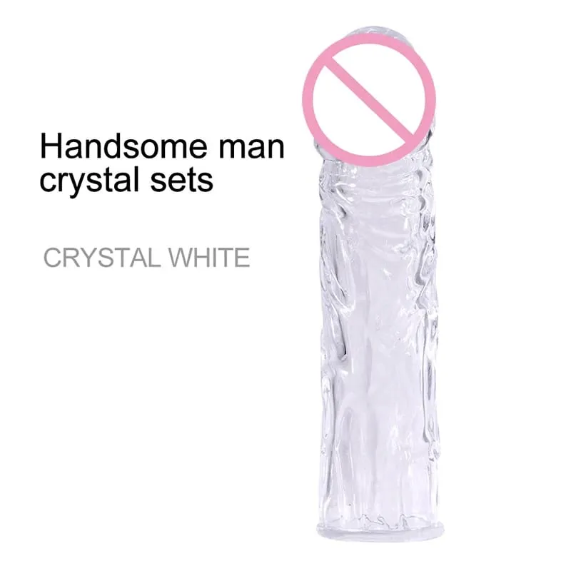 Extension de pénis anneaux de coq retarder l'éjaculation préservatifs de pénis réutilisables manchon de bite Silicone gland vagin masseur jouets sexuels pour hommes