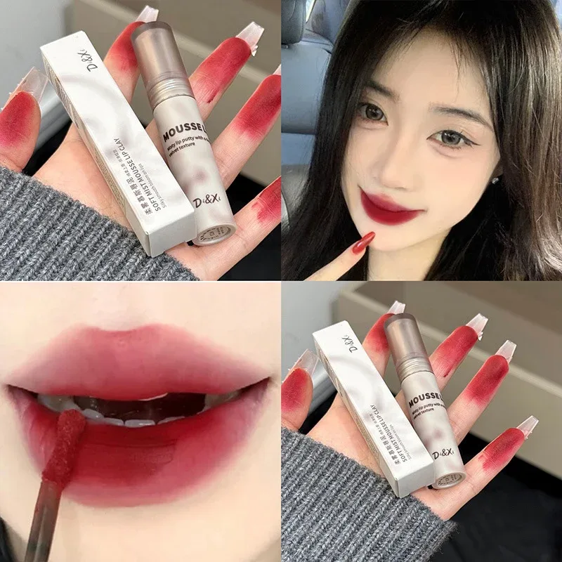 Gothic Matte ลิปสติกสีดำกันน้ำ Mousse Mud Nude สีน้ำตาลลิปสติก Dark สีม่วง Punk Lip GLOSS แต่งหน้า Non-Stick Tint — image 4