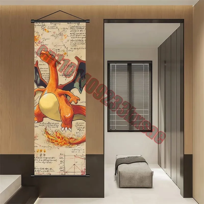 Poster Pokemon Cetakan Anime Dinding Karya Seni Gengar Gambar Lukisan Charizard Kanvas Skrol Gantung Pikachu Hiasan Bilik Rumah — image 8