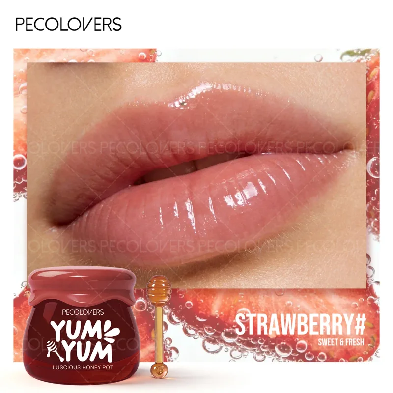 1PC Gincu Periuk Madu Buah Dapat Melembapkan Bibir Untuk Masa Yang Lama dan Boleh Di Sapu Berulang Kali Untuk Menyuburkan Bibir dan Mekap Bibir — image 9