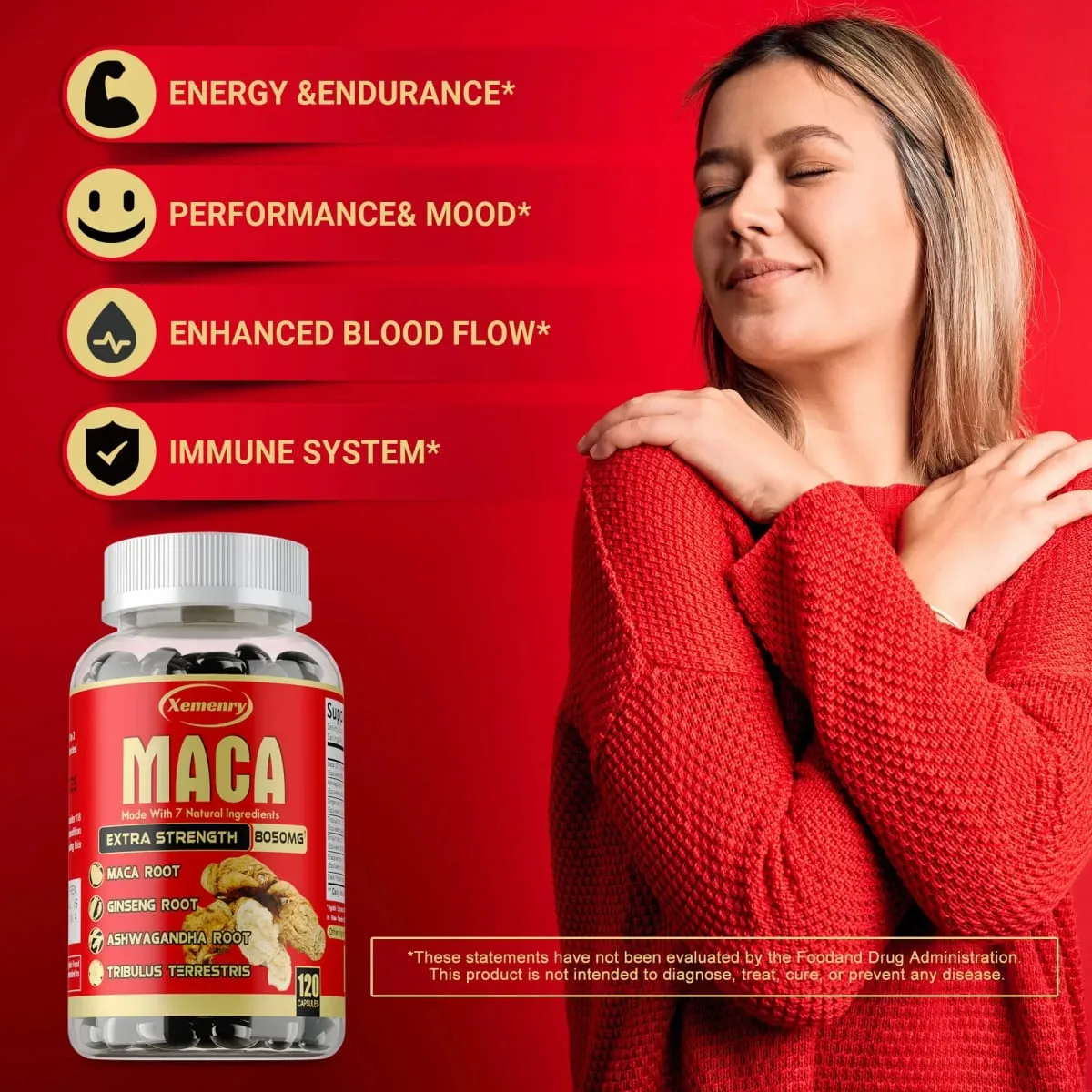Maca-Wurzel-Kapseln – mit Ginseng und Ashwagandha zur Unterstützung der Energieausdauer und zur Verbesserung der Muskelmasse — image 5