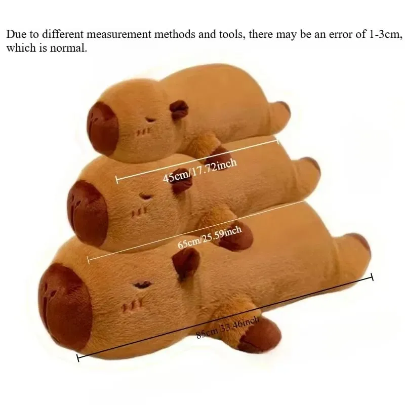 Kawaii Capybara Long Sleep Pillow Stuffed Capibara Plushie Cute Fluffy Doll Soft Sofa Cushion Nap Sleeping Toys for Home Bed — image 5