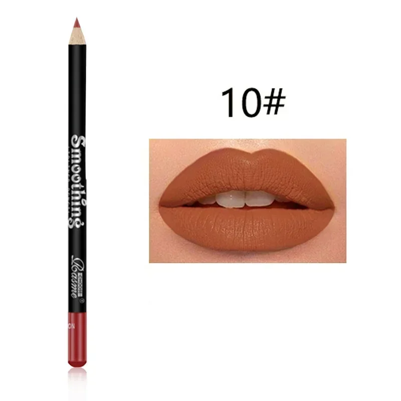 12 Color Matte Lipliner Pencil Long-Lasting Waterproof Plumping Stain Lipstick Natural Brown Lip Liner Professional Makeup — image 12