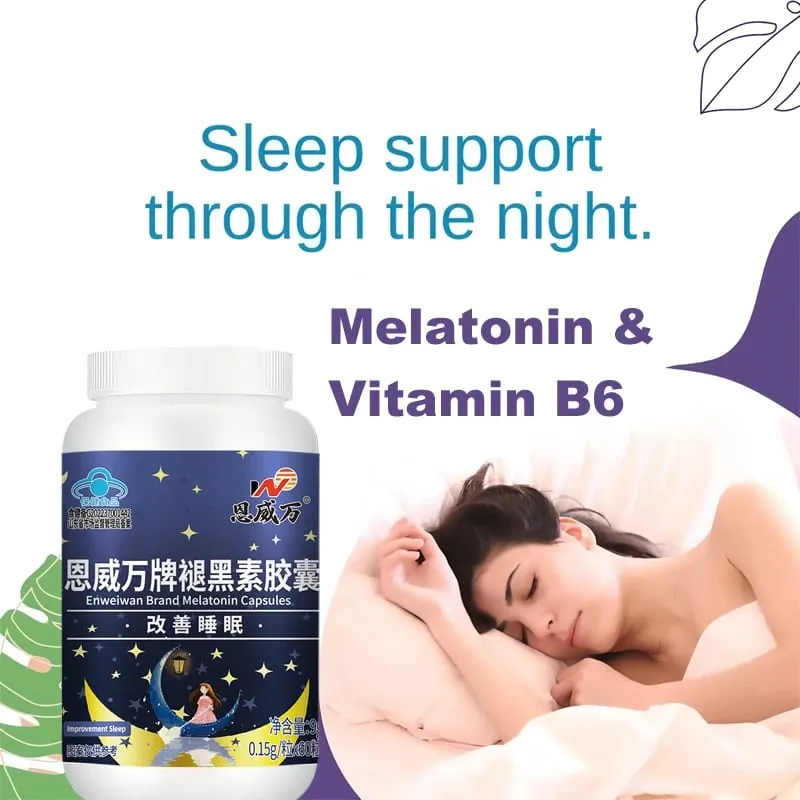 Kapsul Melatonin Tidur Nyenyak & Kognisi Otak Kekuatan Tambahan Liposomal Melatonin dengan Vitamin B6 kesan berganda tidur berkualiti — image 1