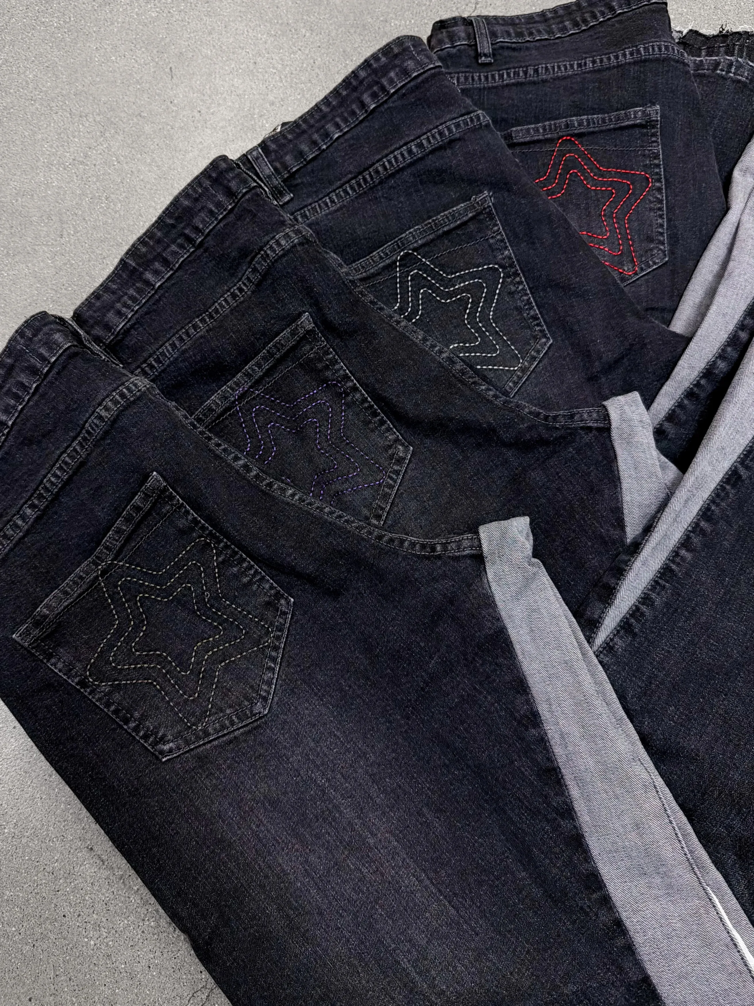Y2k Hate Society Flared Jeans Muži Retro Spider Web výšivka Vyprané džíny American Hip Hop Streetwear Unisex Bootcut Jeans — image 8