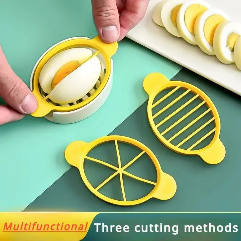Baru 1Set 3 In 1 Pengiris Telur Multifungsi Pemotong Telur Alat Kreatif Dapur Aksesori Dapur Cetakan Telur Gadget — image 7