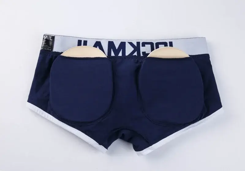 남성 트렁크 내장 가짜 엉덩이 엉덩이 기중 강화제 반바지 복서 패딩 속옷 속옷 이동식 패드로 통기성 — image 3
