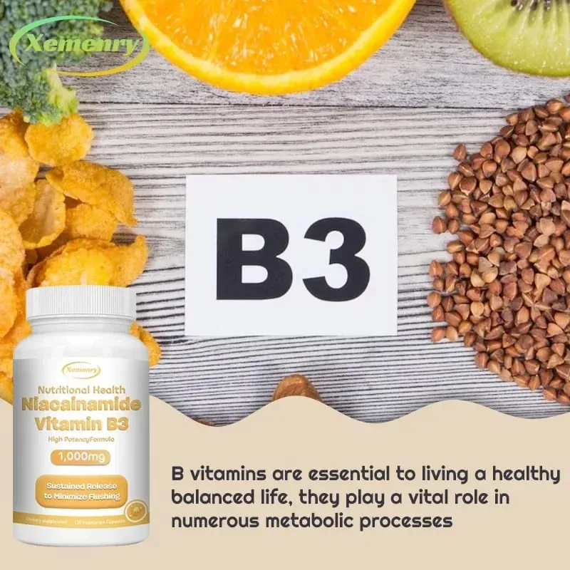 Capsules de niacinamide vitamine B3 – Soutient la fonction cérébrale et la santé cardiaque, stimule la production d'énergie et améliore l'immunité. — image 5