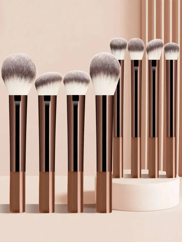 Profesjonalny, wielofunkcyjny zestaw pędzli do makijażu 8 szt. Pędzli do makijażu z długą rączką, w tym puder i róż do podkładu Contour Nos