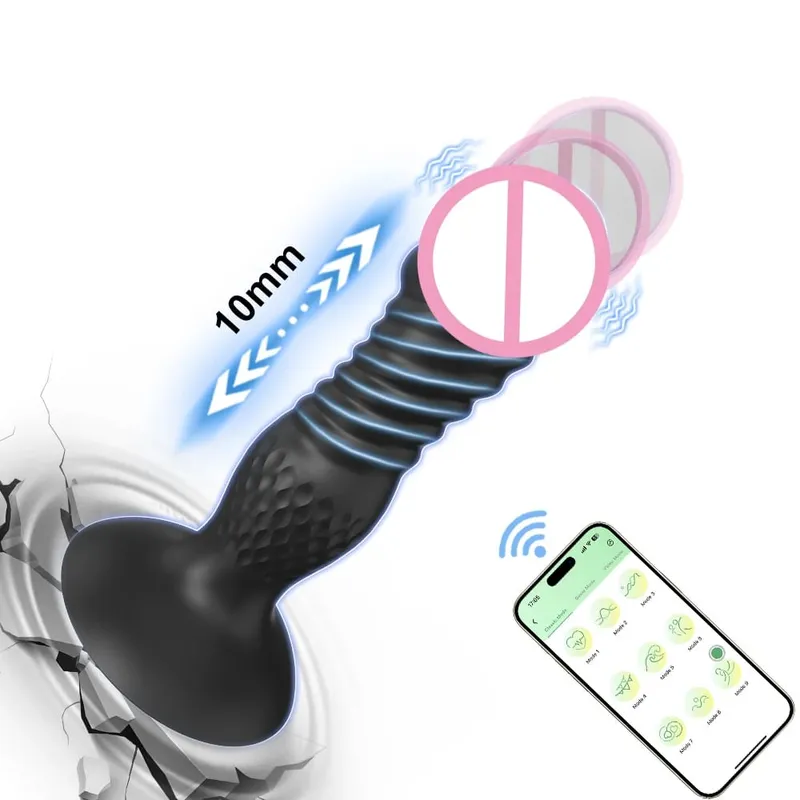 Vibrador con tapón Anal de empuje, tapón Anal, masajeador de próstata masculino, estimulador telescópico del punto G, Juguetes sexuales para mujeres y hombres 18+ — image 8