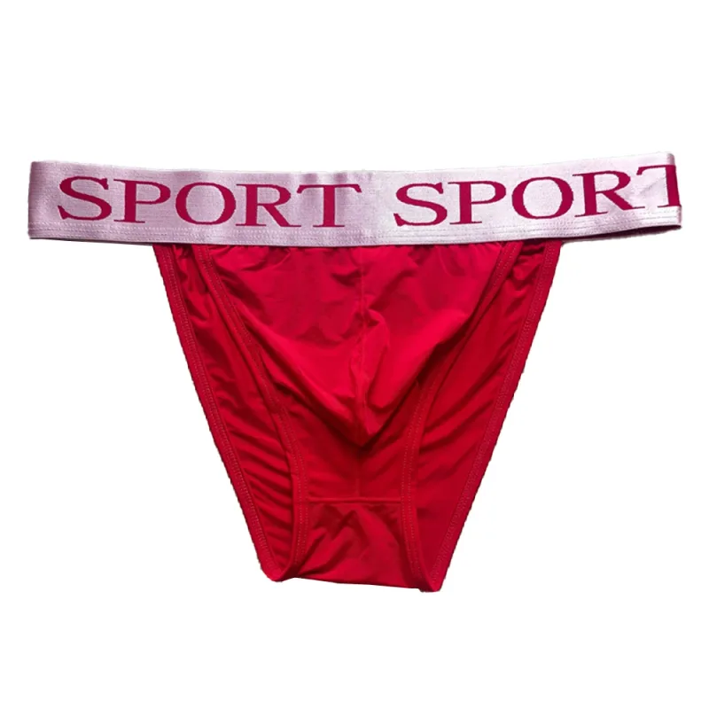 Sissy Men lodowy jedwab miękki woreczek na trąbkę figi seksowna bielizna etui wygodne cienkie oddychające niski wzrost Mini figi bielizna — image 3