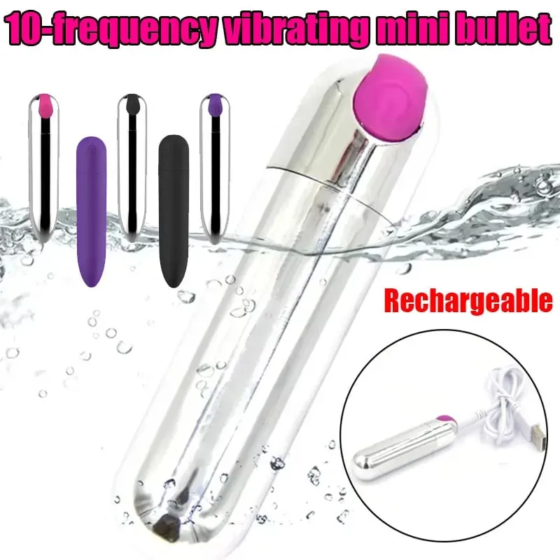 USB Şarj Edilebilir Kurşun Vibratör - Su Geçirmez Mini Güçlü Vibratör 10 Mod Klitoris G-Spot Stimülatörü Kadınlar için Seks Oyuncak — image 2