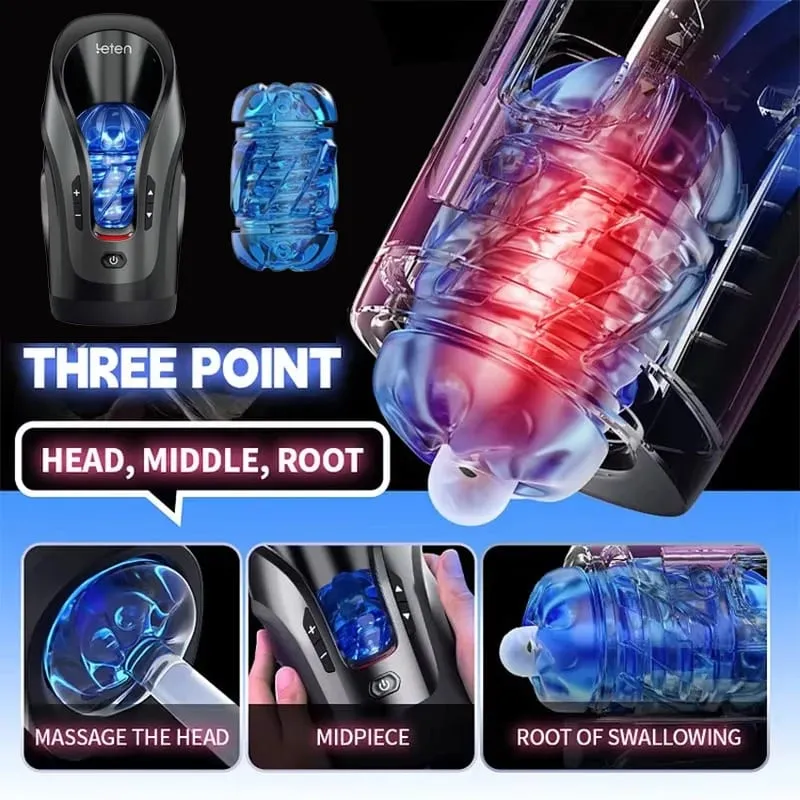 Leten Thrusting-Pro Automatisk Teleskopisk 75MM Kraftfull Thrusting Vagina High Speed Intellegent Voice Masturbator Sexleksak för män — image 2
