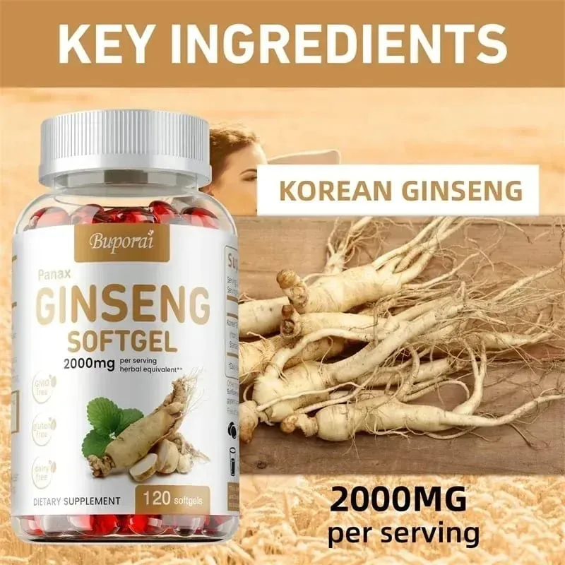 Panax Ginseng-capsules Ginseng-wortelextract ondersteunt energiesterkte en krachtprestaties bij vrouwen en mannen — image 1