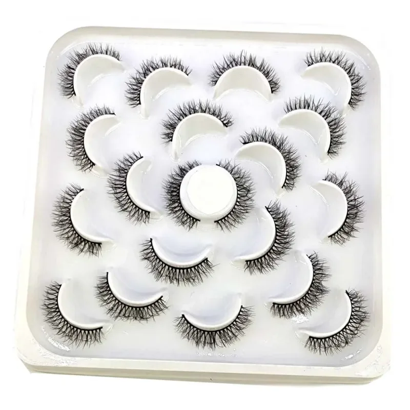 NEW 10 pairs Handmade 3d mink lashes short False Eyelashes Cross Messy Dense Natural Eye Lashes Stage Makeup False Eyelashes — image 16