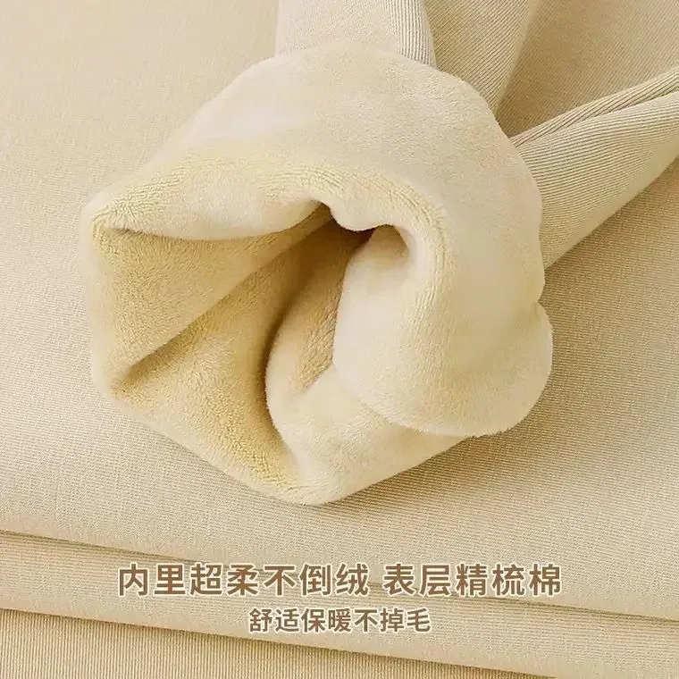 Sudadera gruesa de felpa de algodón de 600G, suéter fino de felpa pesado, suéter de cuello redondo sólido, suéter cálido para otoño e invierno — image 11