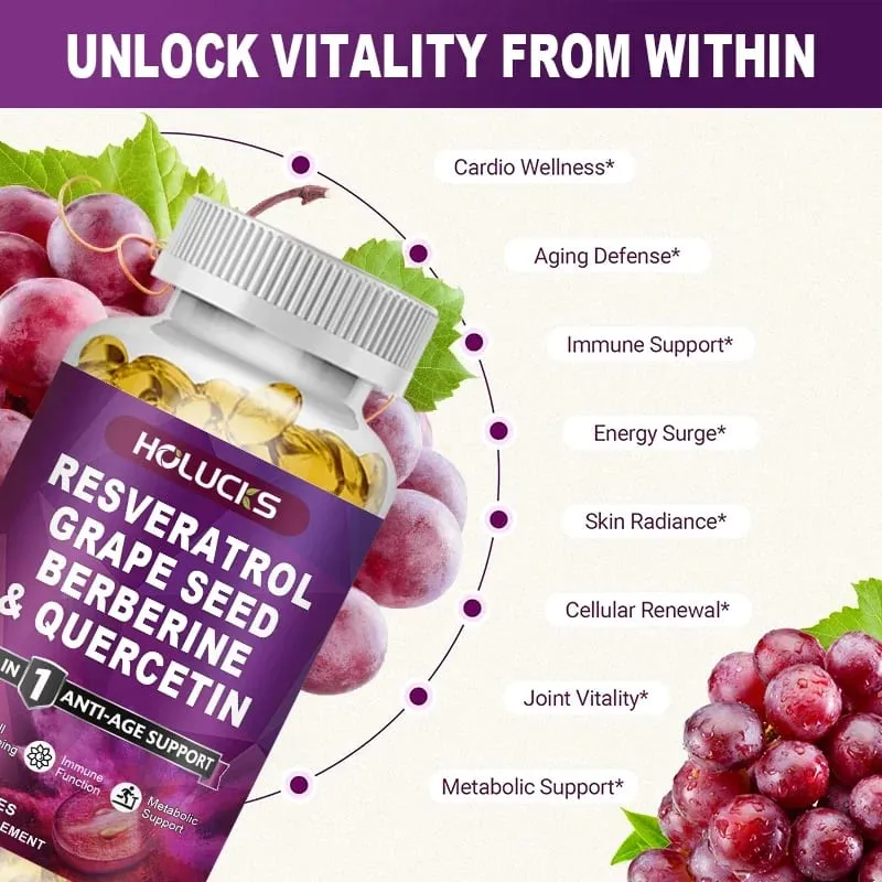 Resveratrol Supplement Boost NAD+ level Anti-Aging Immune Support Improve Metabolic Promote Overall Wellness — image 3