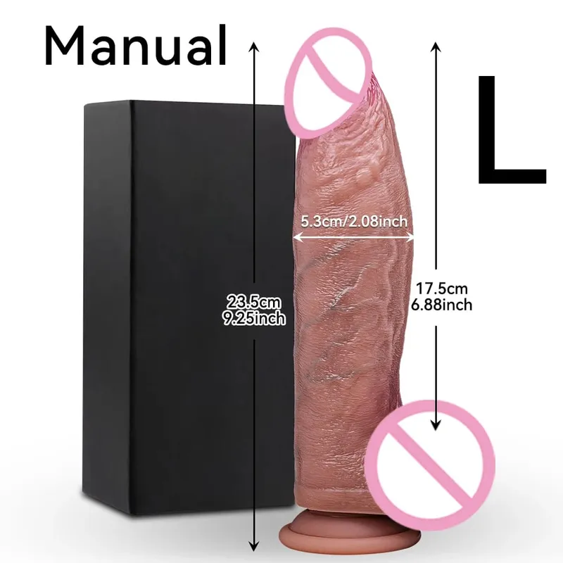 Dildo besar realistik zakar palsu yang besar dengan cawan sedutan batang tiruan fleksibel faraj wanita melancap dubur untuk mainan seks lesbain — image 7