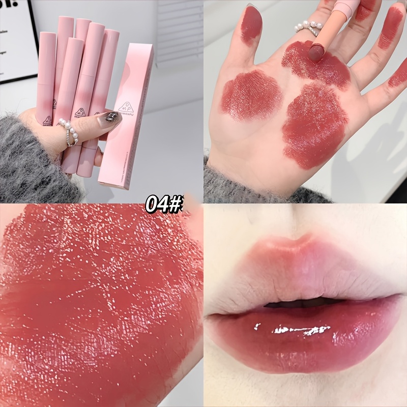 Rossetto idratante con lucentezza a specchio - tinta labbra waterproof a lunga tenuta in tonalità rosate per tutti i tipi di pelle