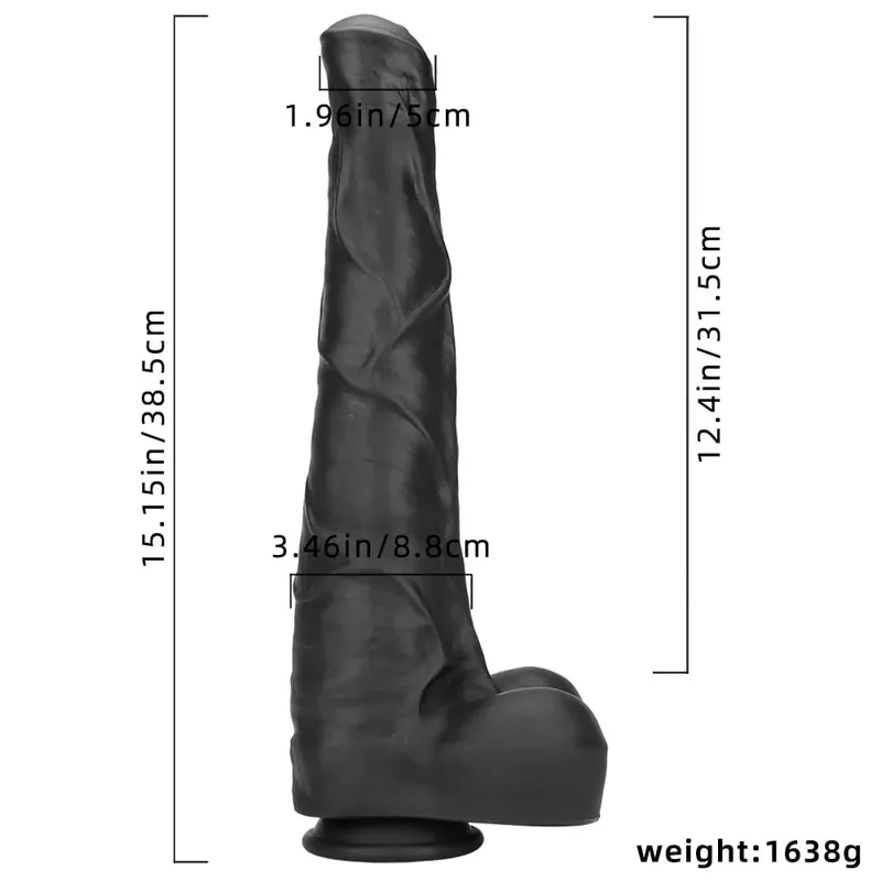 Super Large Horse Dildo 38.5 ซม.พร้อมถ้วยดูดผิวนุ่มรู้สึกขนาดใหญ่อวัยวะเพศชายหนา Phallus Anal Plug Big Dick เพศของเล่นสำหรับผู้หญิง — image 6
