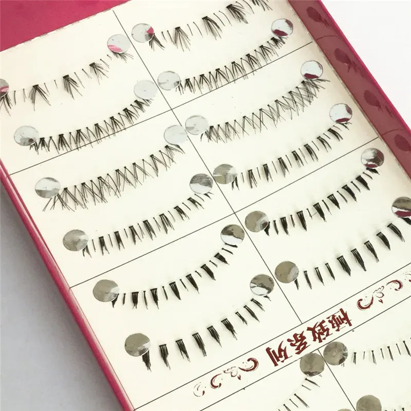10 Pairs Sahte Yumuşak Alt Kirpik El Yapımı Alt Göz Kirpikleri Alt Yanlış Kirpik Temizle Bant Alt Kirpikler