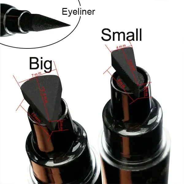 1 Stück großer doppelköpfiger Dichtungs-Eyeliner, wasserdichter und schnell trocknender schwarzer flüssiger Eyeliner, kleiner Wimpernkleberstift, Augen-Make-up-Kosmetik — image 4
