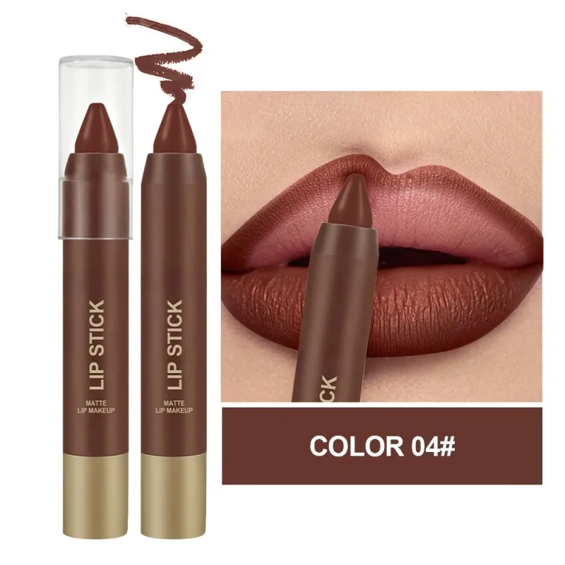 Matte Soft Mist Lip Liner Lipsticks 6 Colors Smooth and Pigmented Non-Stick Chocolate Lipsticks