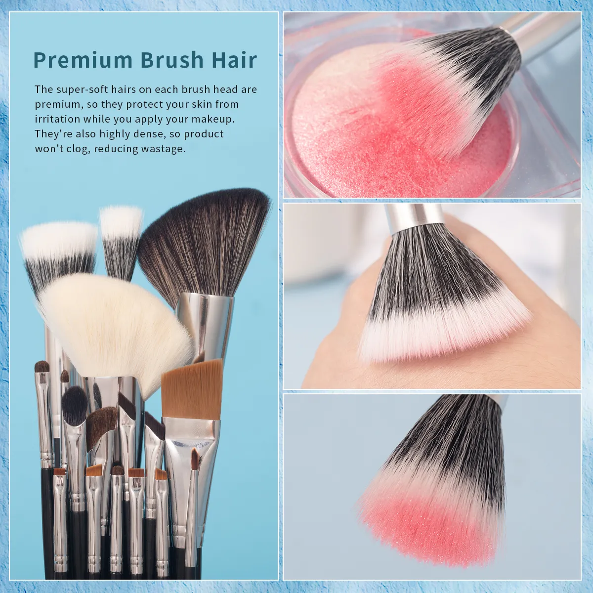 Ovw novos pincéis de maquiagem cabo preto macio macio sombra fundação corretivo mistura blush escova cosméticos ferramenta beleza — image 2