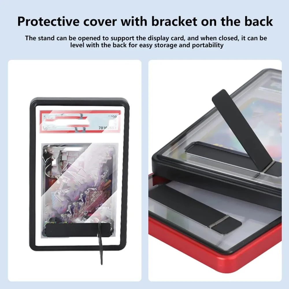 Aluminium Alloy Multicolor Trading Card Protect Case with Stand Untuk Sokongan Kad Bergred PSA BGS Mendatar dan Menegak